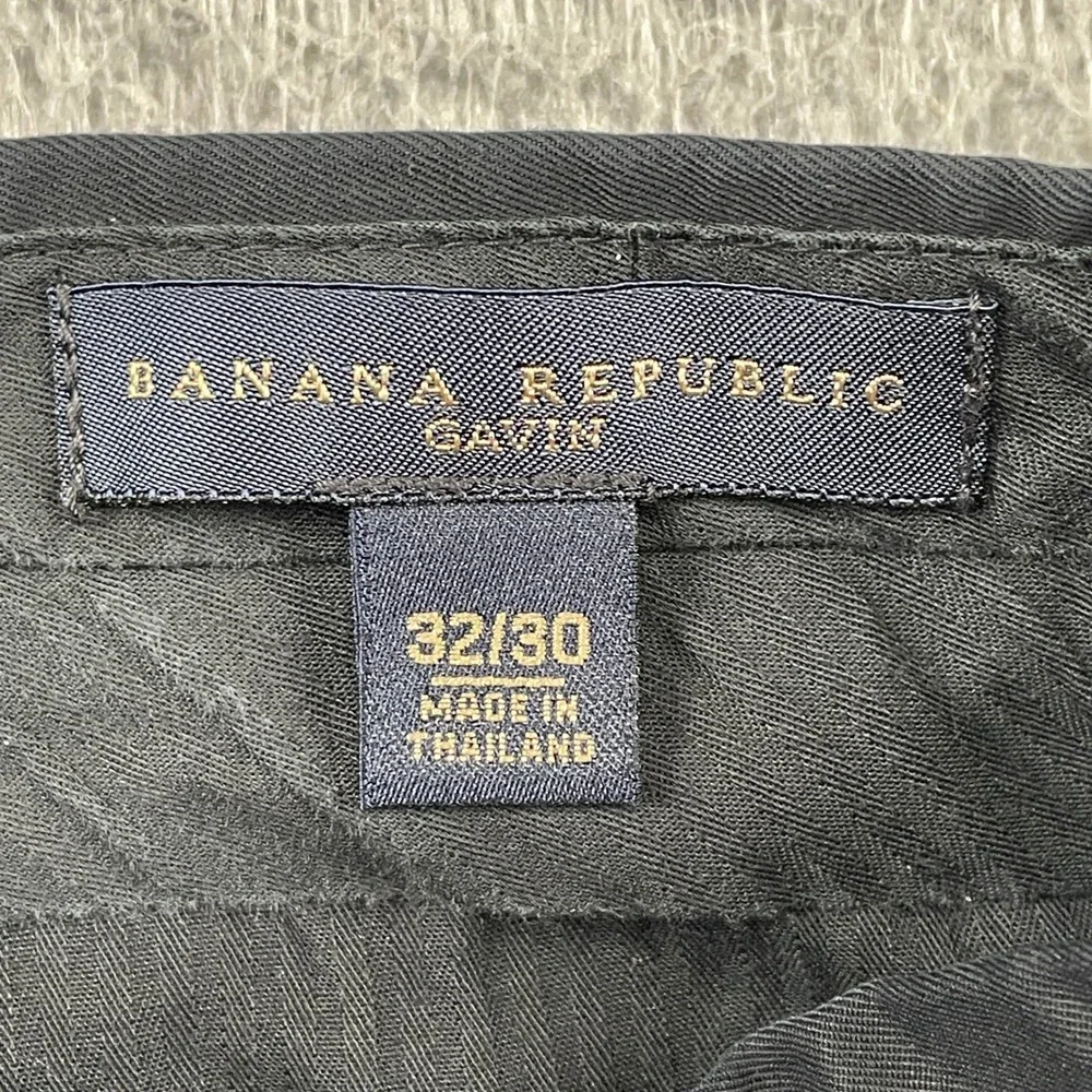 Banana Republic Pants Mens 32/30 Black Gavin Chino Straight Leg Cotton Casual